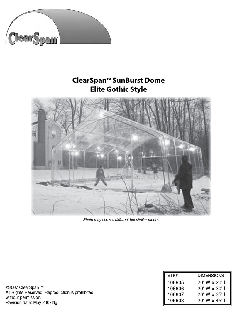 ClearSpan SunBurst Dome Elite Gothic Style manual