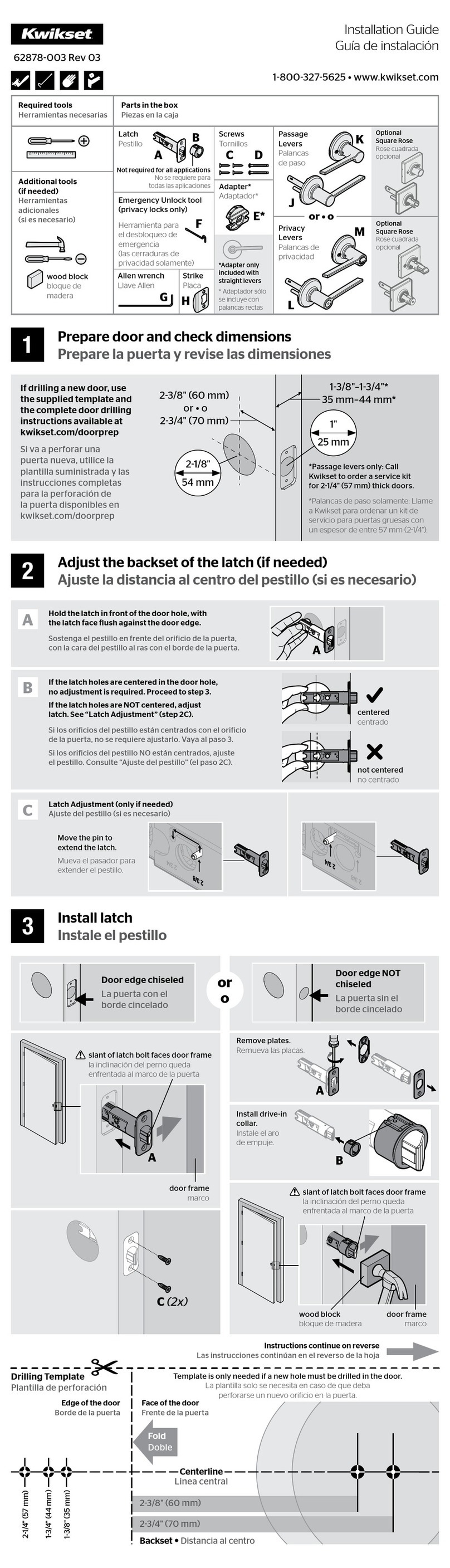 Spectrum Brands Kwikset installation guide Spectrum Brands Kwikset installation guide