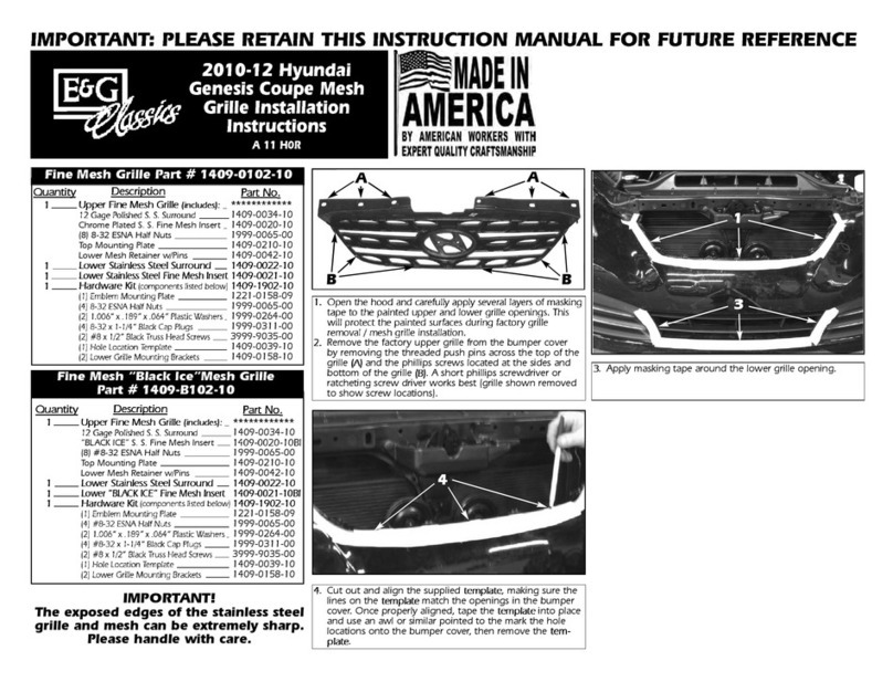 E&G Classics 1409-0102-10 installation instructions