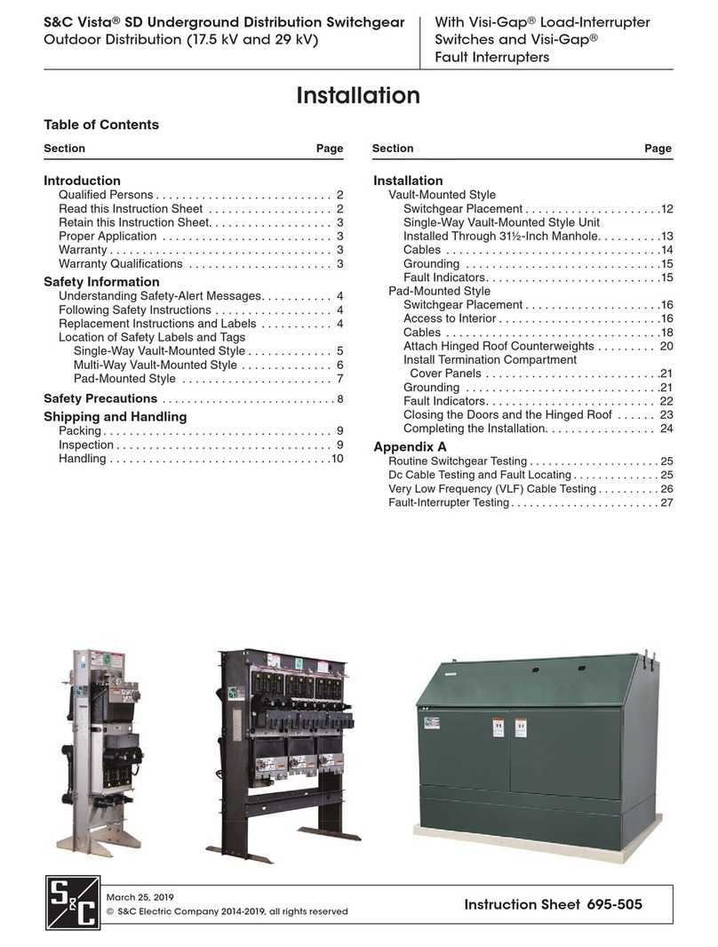 S&C Vista SD User manual