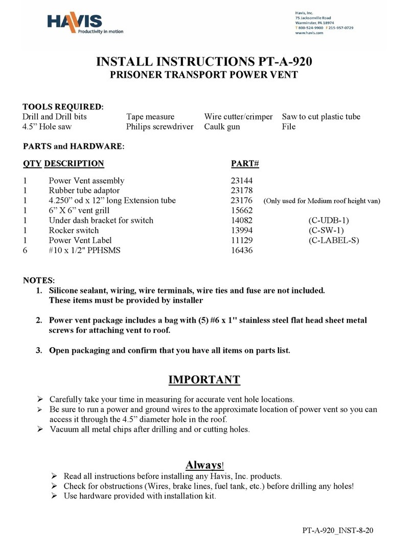 Havis PT-A-920 Install instructions
