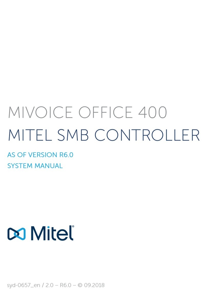 Mitel MiVoice Office 400 System manual
