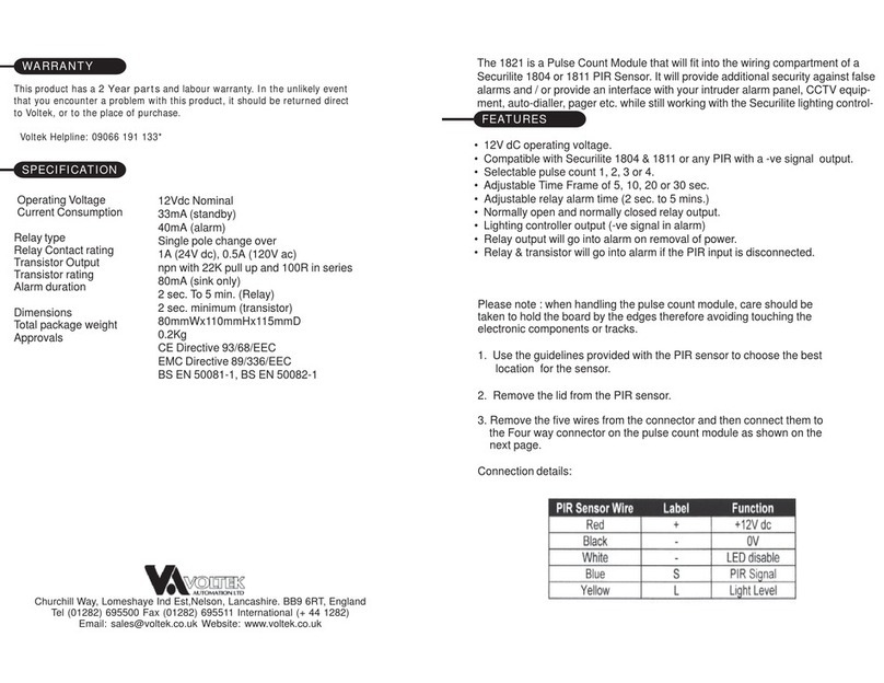 Voltek 1821 quick start guide