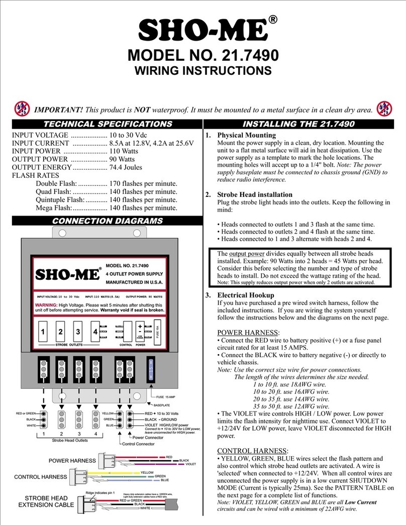 SHO-ME 21.7490 Wiring instructions