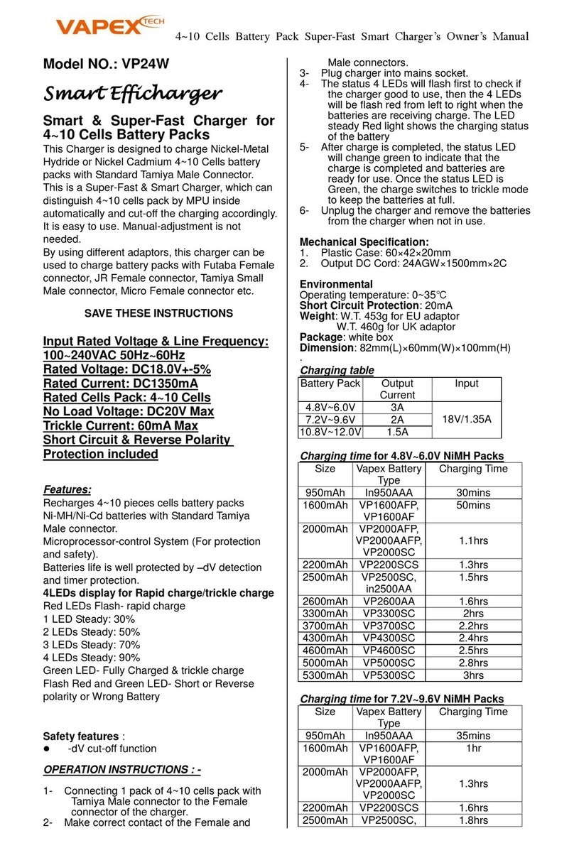 VAPEX TECH Smart Efficharger User manual