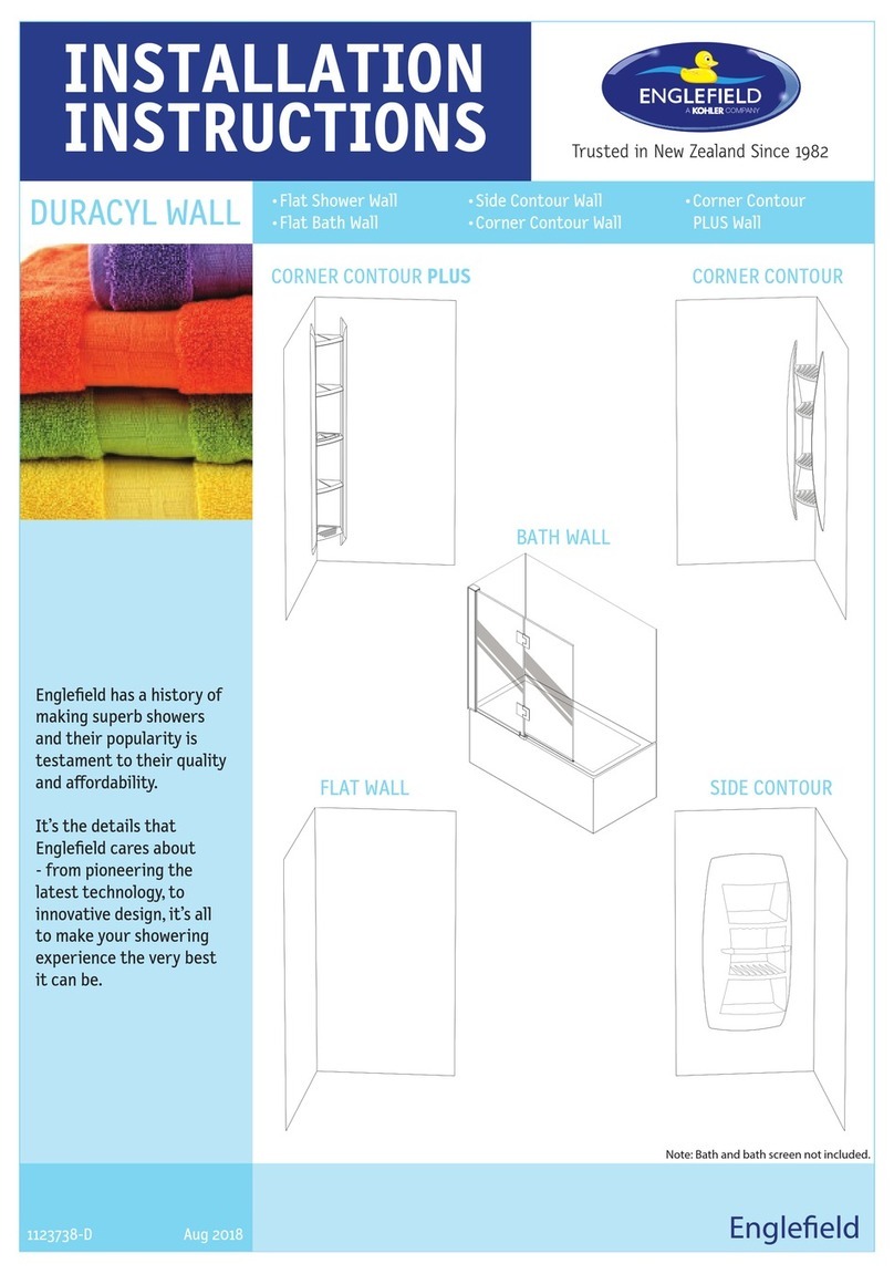 Englefield Flat Shower Wall installation instructions