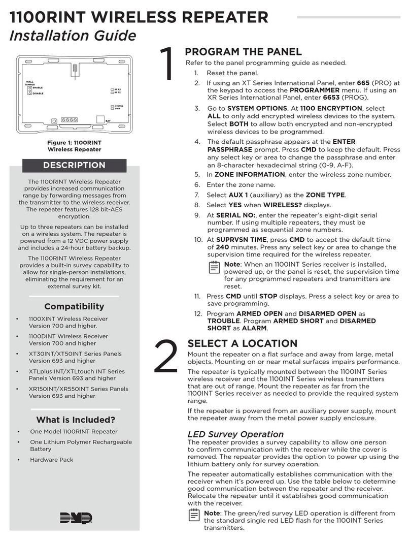 DMP Electronics 1100RINT installation guide DMP Electronics 1100RINT installation guide