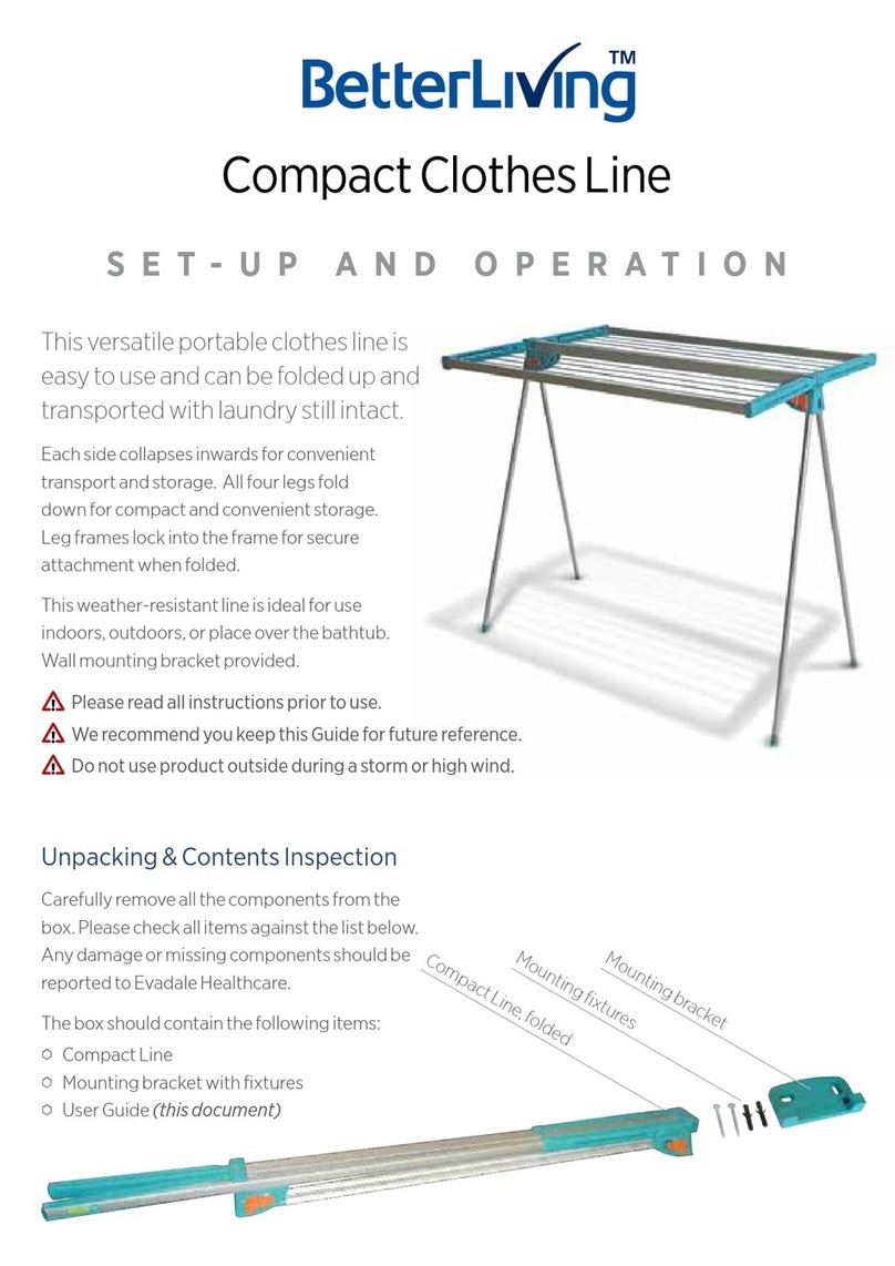 BetterLiving Compact Clothes Line Setup and operation BetterLiving Compact Clothes Line Setup and operation