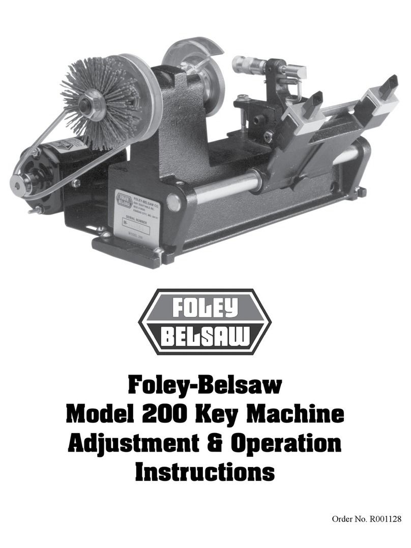 Foley Belsaw 200 ADJUSTMENT & OPERATION INSTRUCTIONS Foley Belsaw 200 ADJUSTMENT & OPERATION INSTRUCTIONS