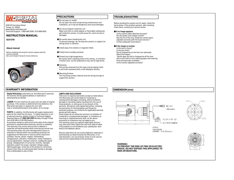 Digital Watchdog B2372TIR User manual Digital Watchdog B2372TIR User manual