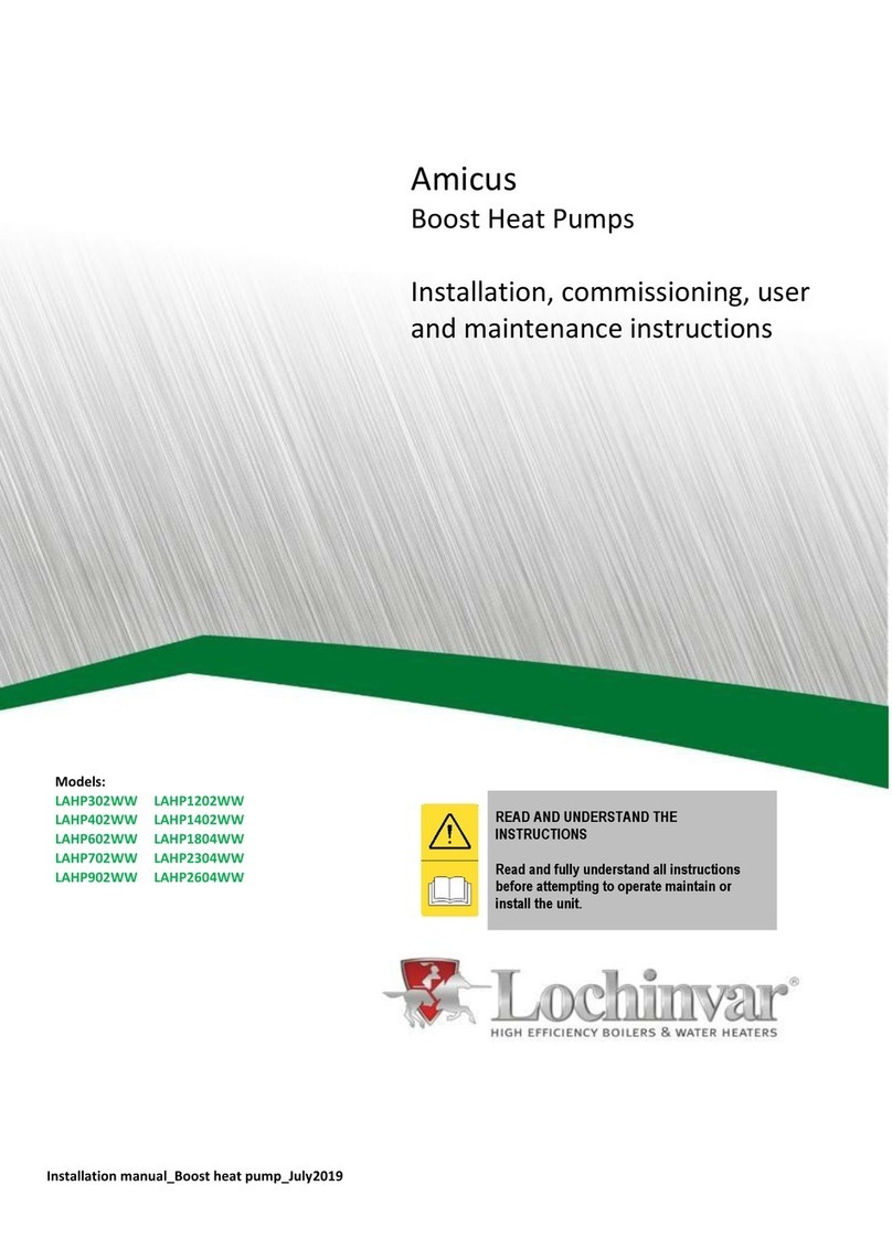 Lochinvar Amicus LAHP302WW Installation, Commissioning, User and Maintenance Instructions