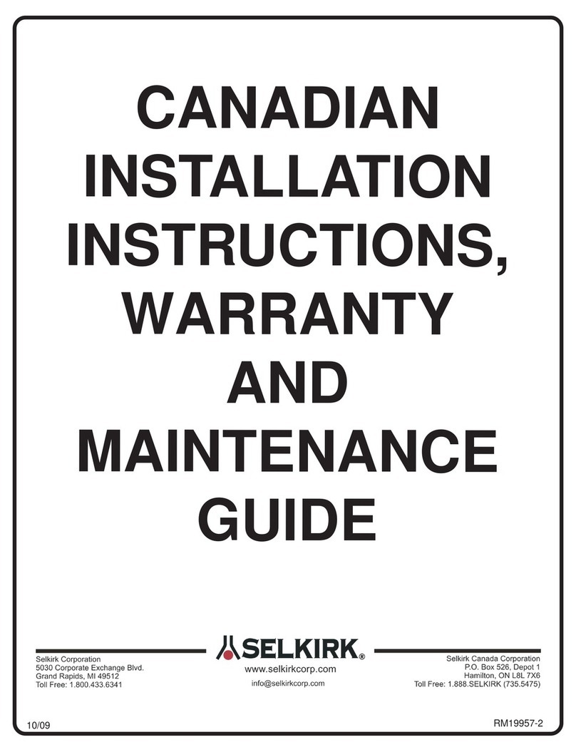 Selkirk FC INSTALLATION INSTRUCTIONS, WARRANTY AND MAINTENANCE GUIDE Selkirk FC INSTALLATION INSTRUCTIONS, WARRANTY AND MAINTENANCE GUIDE