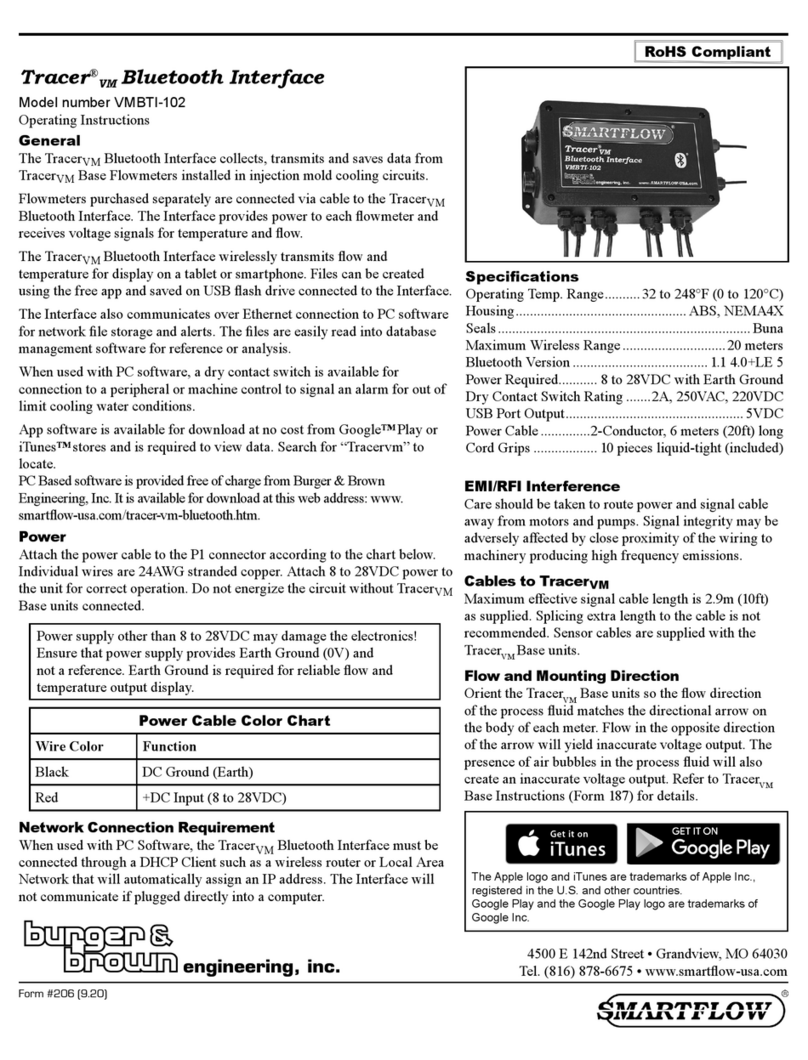 Burger & Brown Smartflow Tracer VMBTI-102 operating instructions