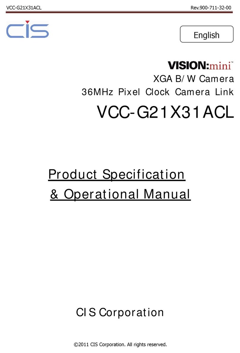 CIS VISION:mini VCC-G21X31ACL Product specification & operational manual CIS VISION:mini VCC-G21X31ACL Product specification & operational manual