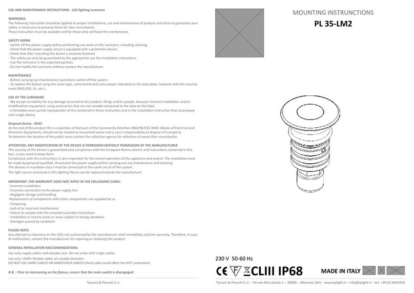 Tassoni & Pesenti PL 35-LM2 Use and maintenance instructions