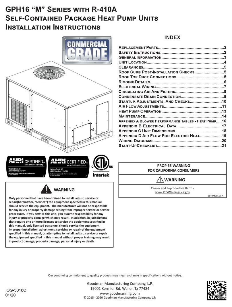 Goodman GPH16 M Series User manual