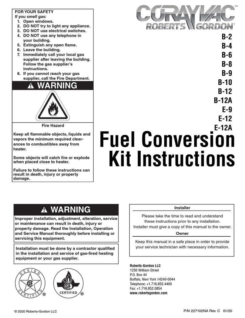 Roberts Gorden CORAYVAC CRVB12PN instructions