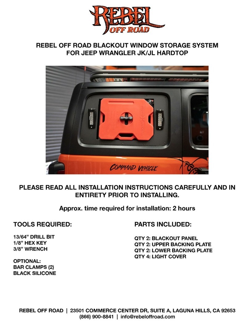 REBEL OFF ROAD BLACKOUT WINDOW STORAGE SYSTEM User manual