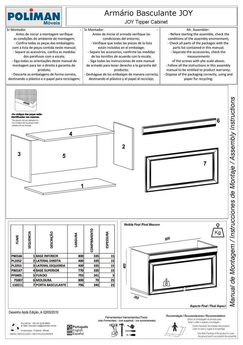 Poliman JOY Tipper Cabine User manual