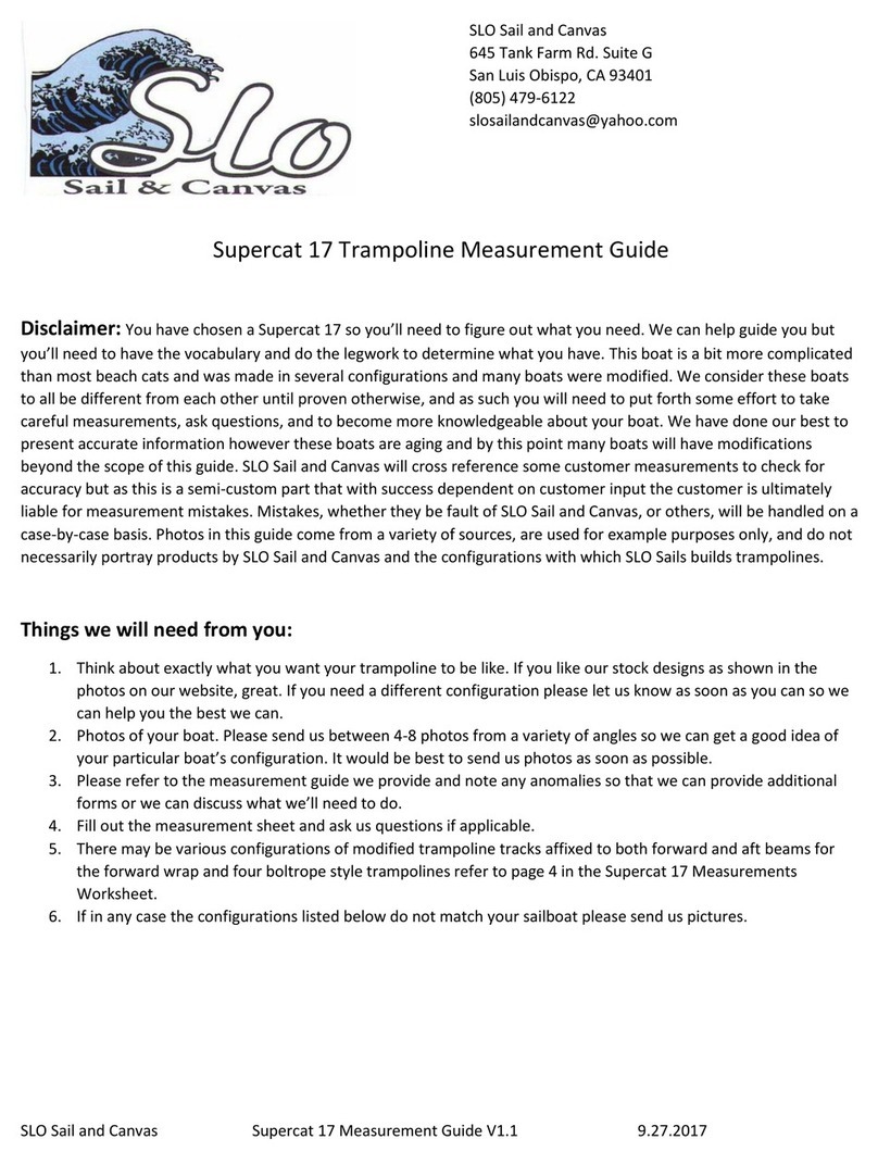 SLO Sail and Canvas Supercat 17 Trampoline Measurement guide SLO Sail and Canvas Supercat 17 Trampoline Measurement guide