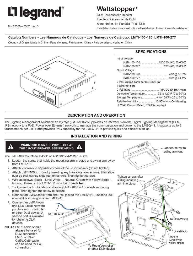 LEGRAND Wattstopper LMTI-100-120 User manual