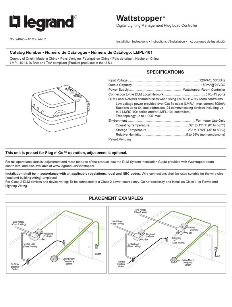 LEGRAND Wattstopper LMPL-101 installation instructions