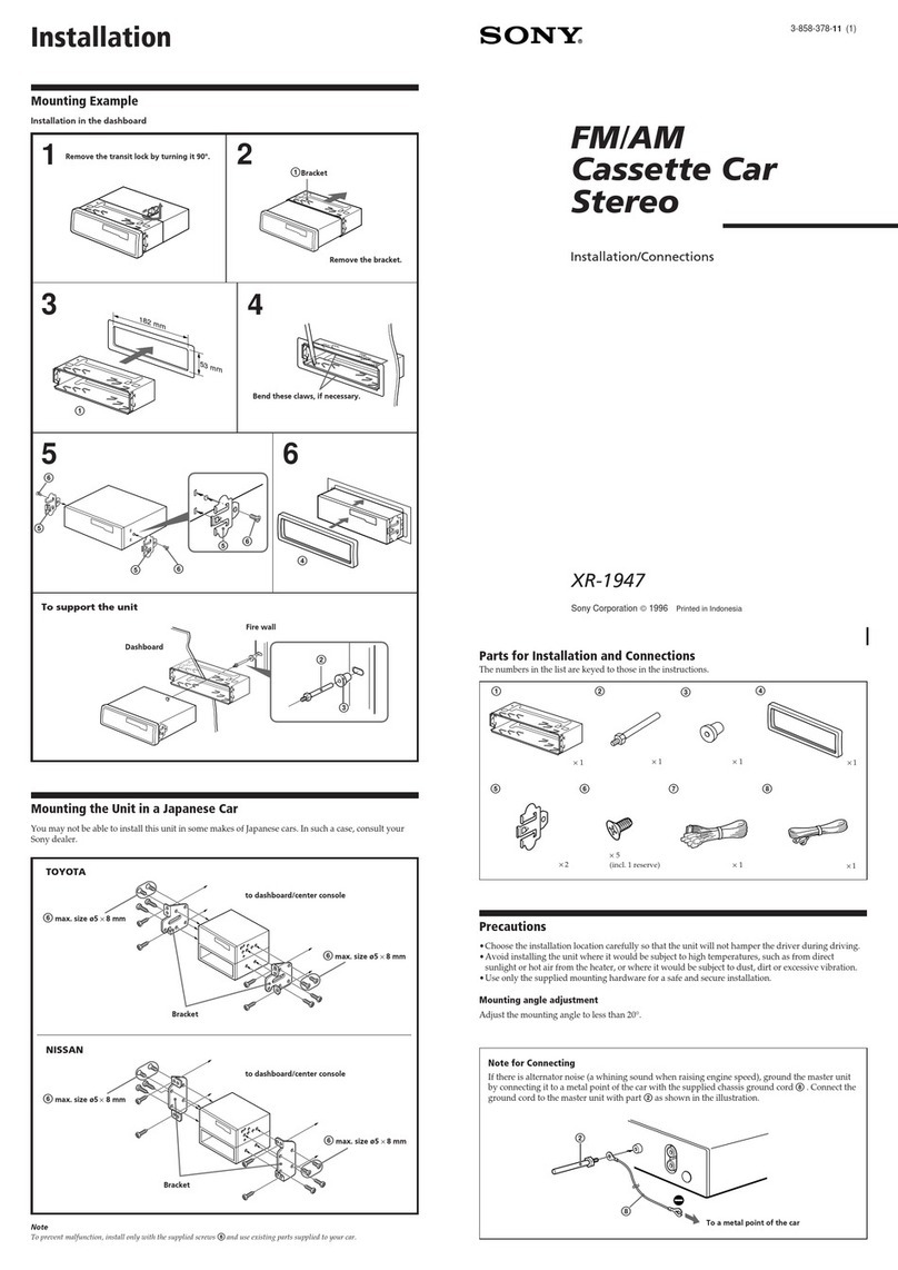 Sony XR-1947 Installation/connections
