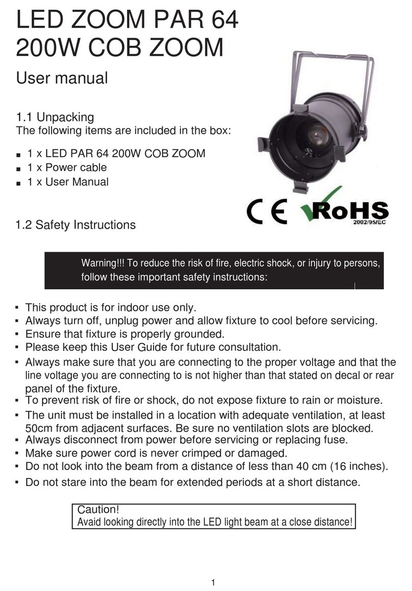 Light4Me LED ZOOM PAR 64 200W COB ZOOM User manual