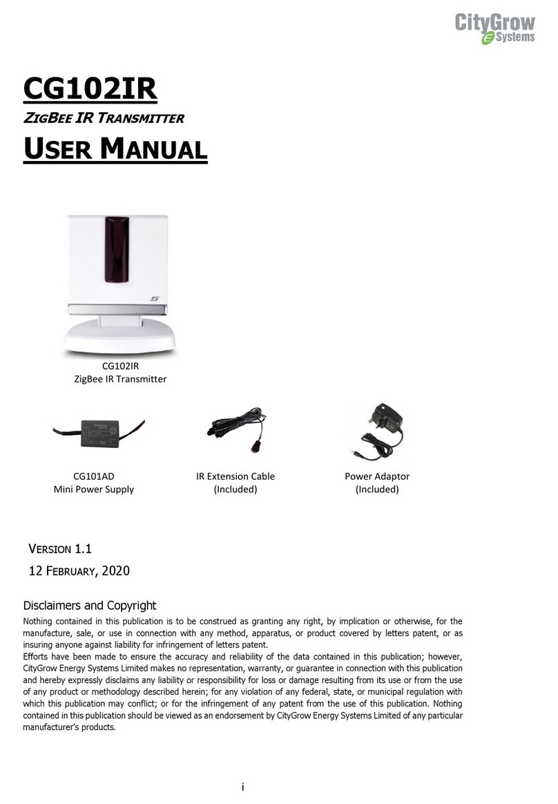 CityGrow Systems CG102IR user manual