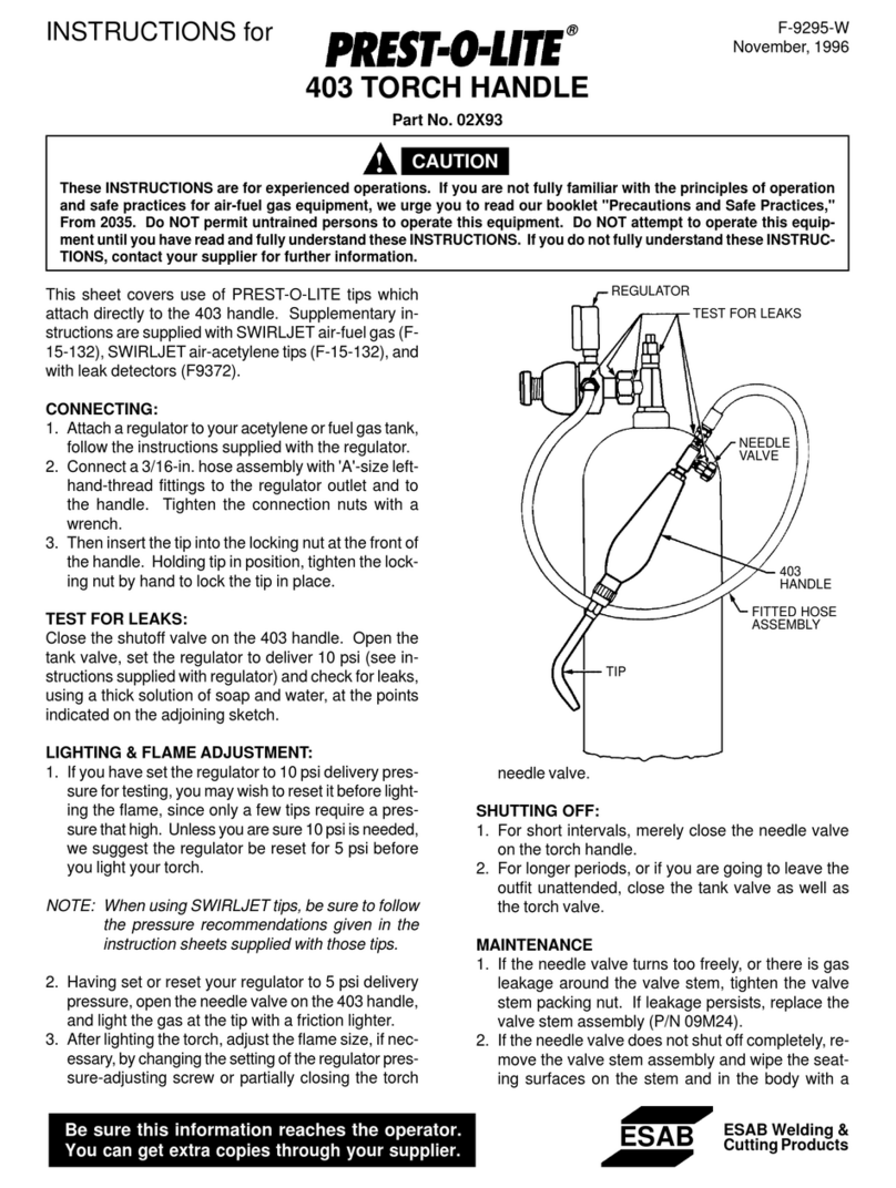 ESAB PREST-O-LITE 02X93 instructions