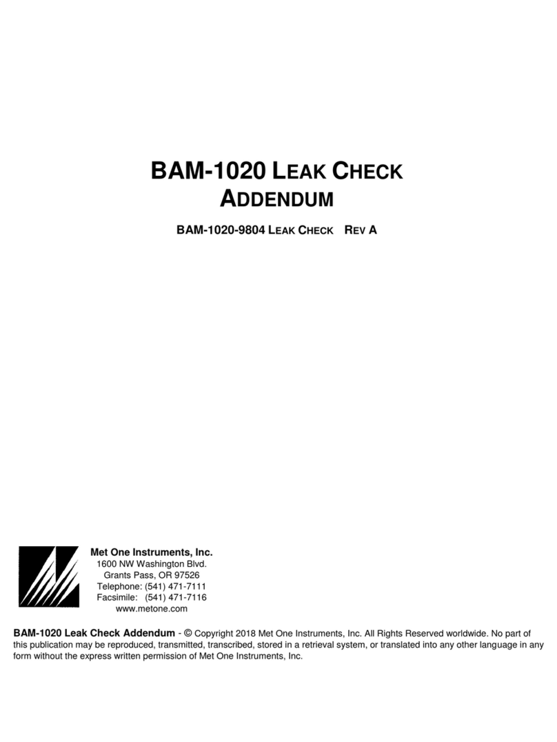 Met One Instruments BAM-1020 Installation and operating instructions