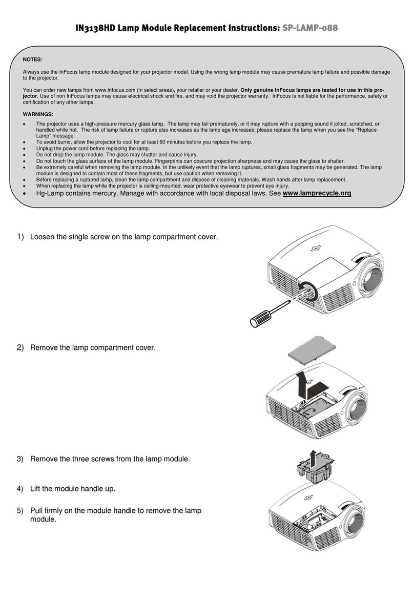 InFocus SP-LAMP-088 Replacement instructions