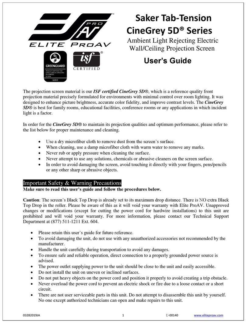 EliteProAV Saker Tab-Tension CineGrey 5D Series User manual