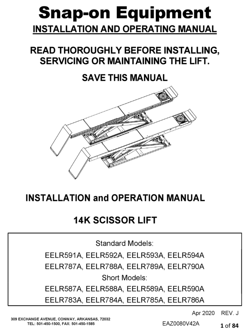 Snap-on Equipment EELR591A Installation and operating manual