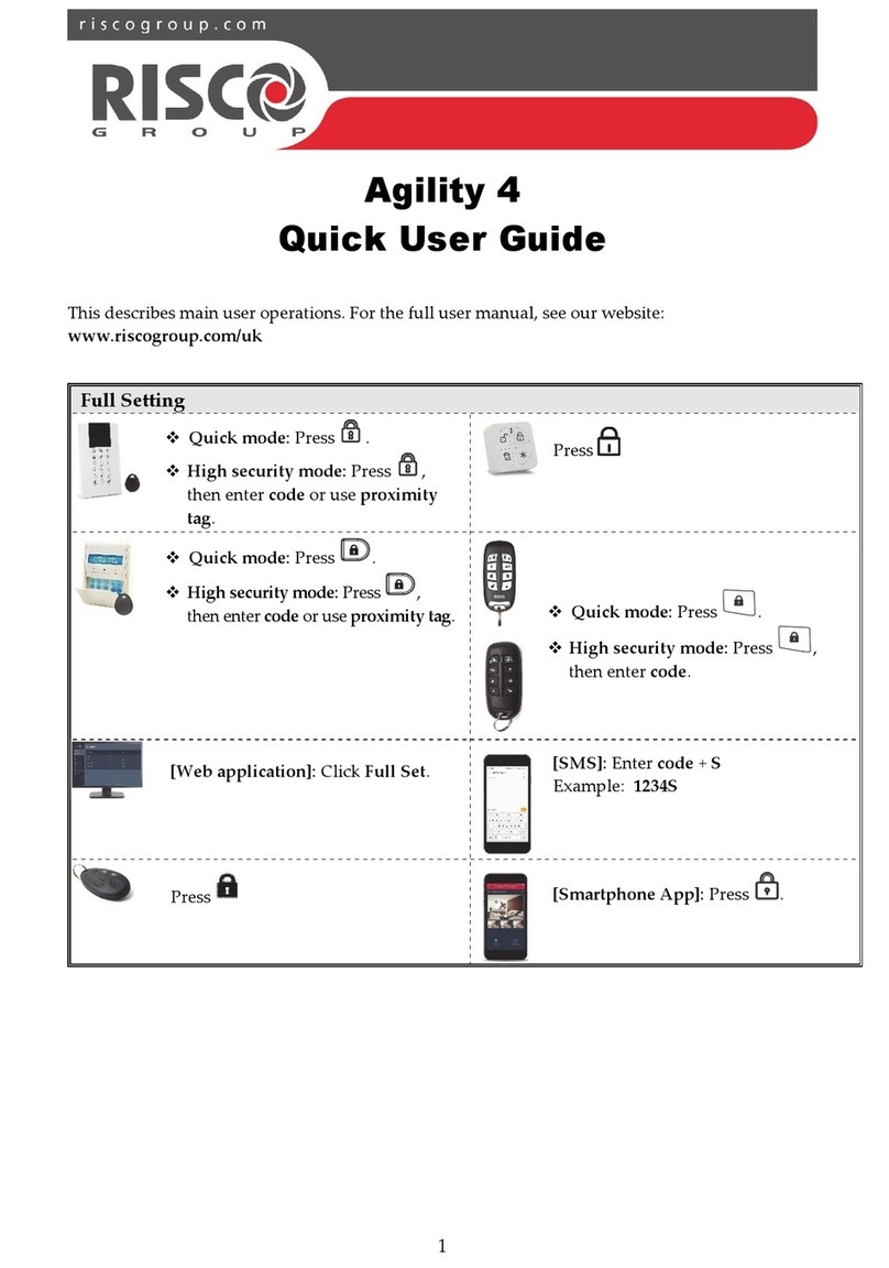 Risco Agility 4 Instruction manual