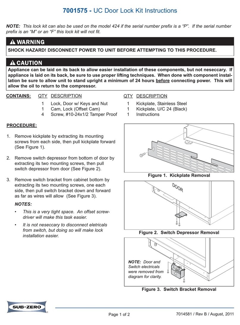 Sub-Zero 7001575 instructions
