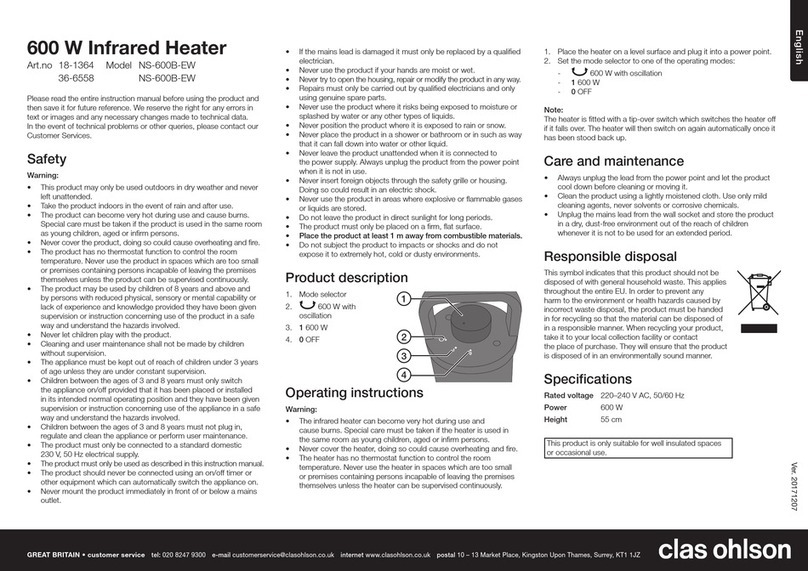 Clas Ohlson NS-600B-EW User manual