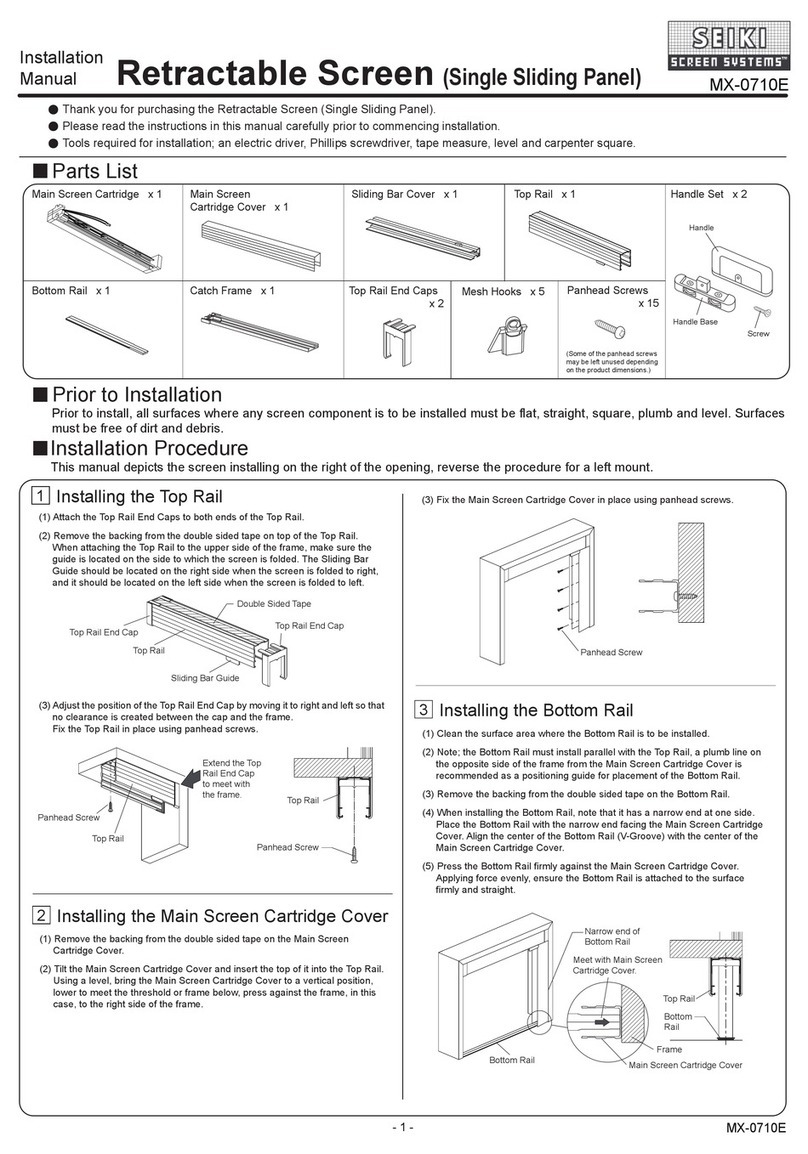 Seiki SCREEN SYSTEMS MX-0710E installation manual