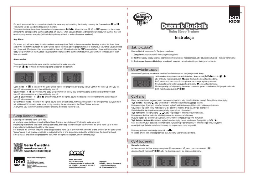 KD Dumel Discovery Light Duszek Budzik user manual