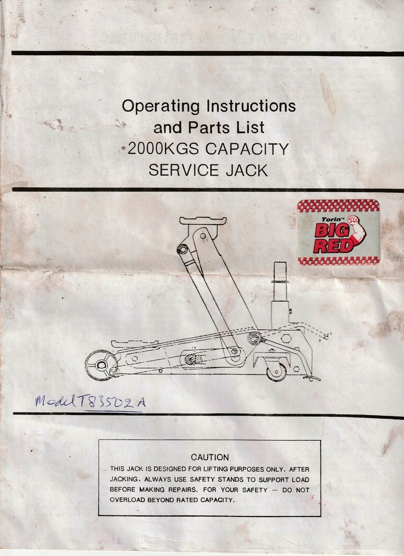 Torin BigRed T83502A Operating lnstructions and Parts List