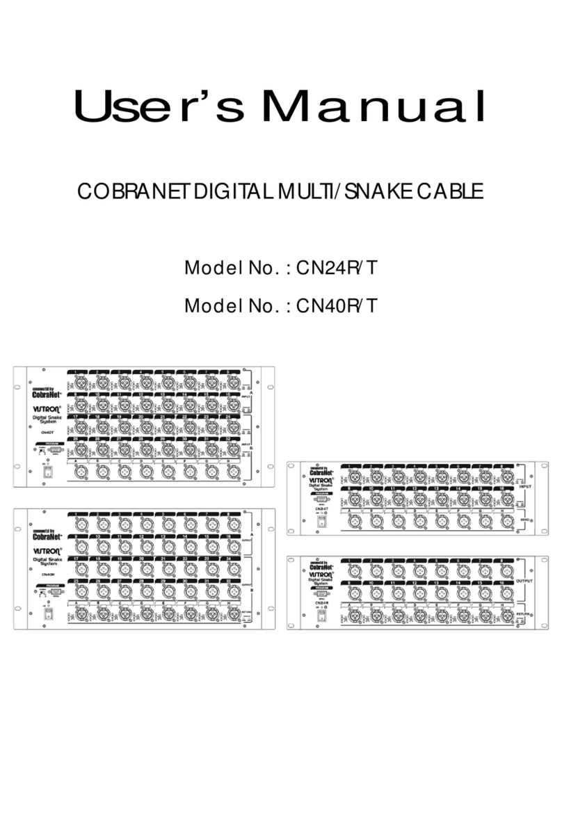 Vistron COBRANET DIGITAL SNAKE CABLE user manual