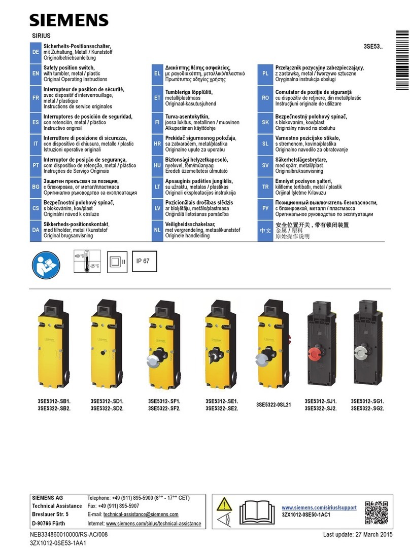 Siemens SIRIUS 3SE53 Series Original operating instructions Siemens SIRIUS 3SE53 Series Original operating instructions