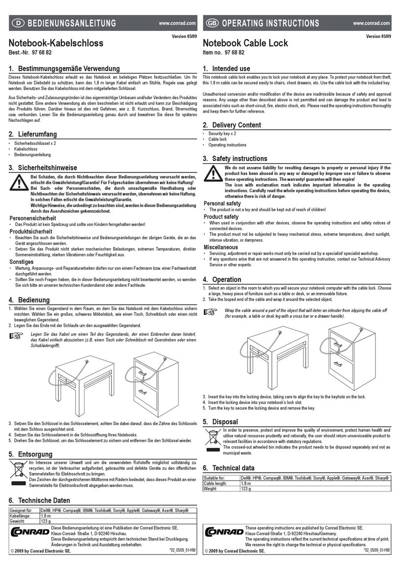 Conrad 97 68 82 operating instructions