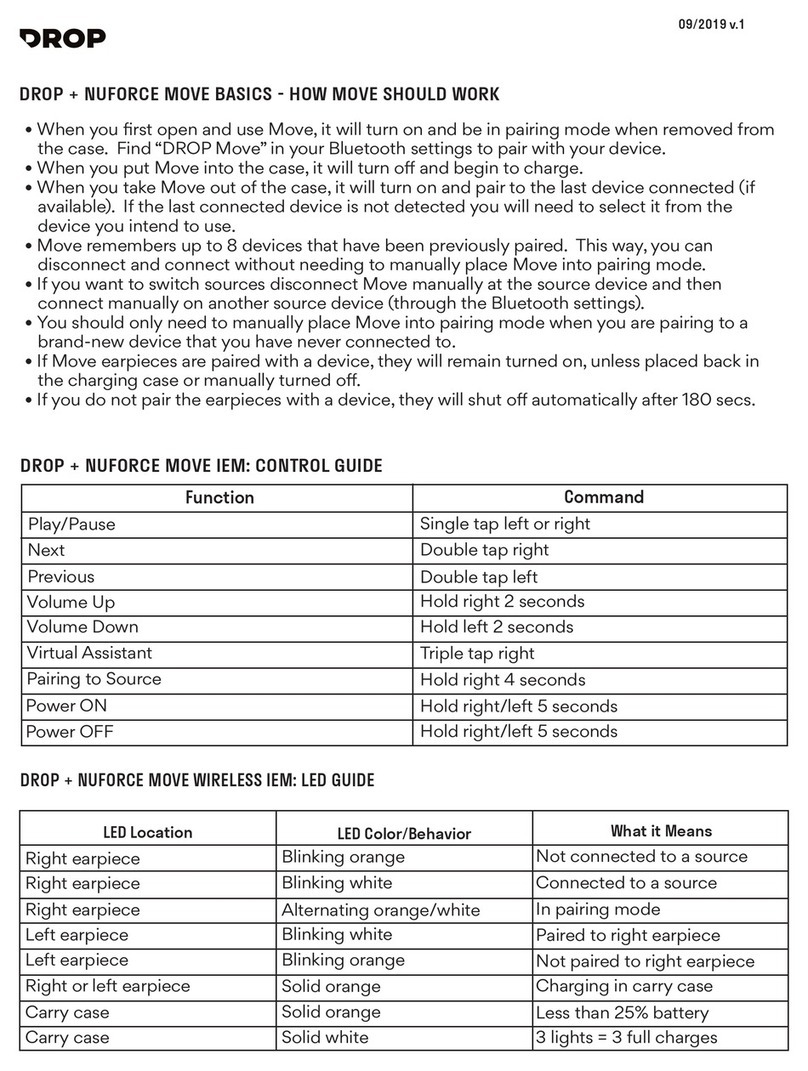Drop NUFORCE MOVE troubleshooting guide