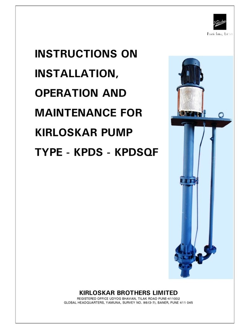 KIRLOSKAR KPDS Instruction on installation, operation and maintenance KIRLOSKAR KPDS Instruction on installation, operation and maintenance