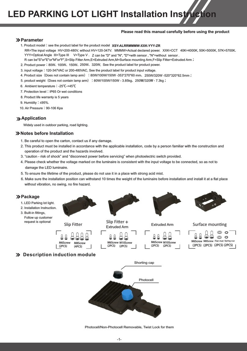 LED Lighting XSY-AL Series Installation instruction