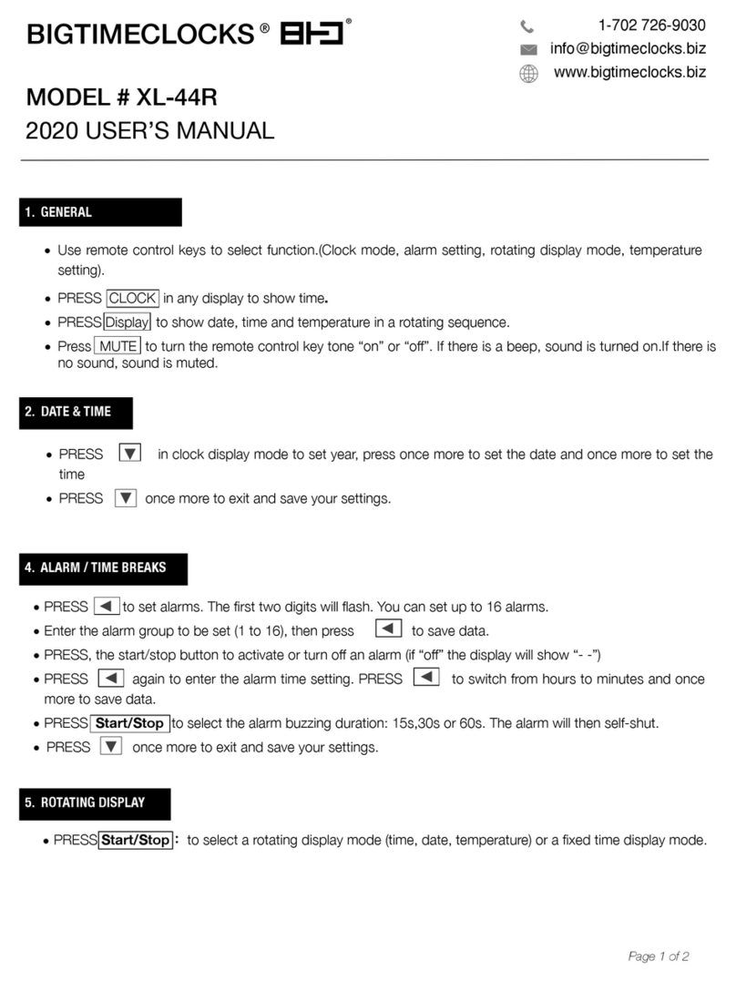 BigTimeClocks XL-44R user manual