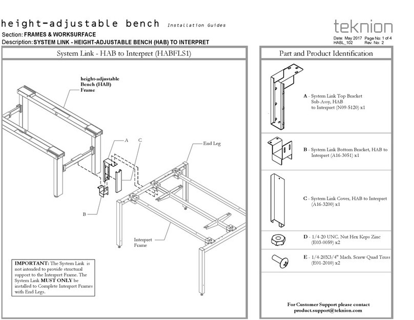 Teknion height-adjustable bench Operating and maintenance instructions Teknion height-adjustable bench Operating and maintenance instructions
