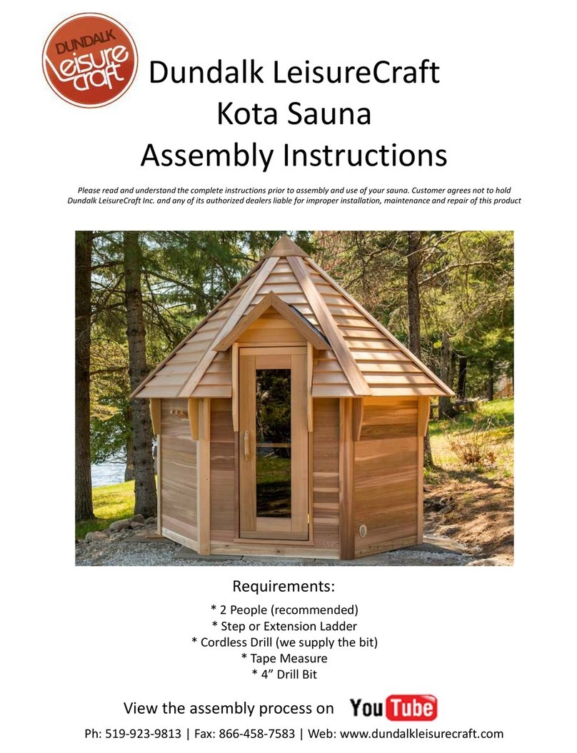 Dundalk LeisureCraft Kota Sauna Assembly instructions Dundalk LeisureCraft Kota Sauna Assembly instructions