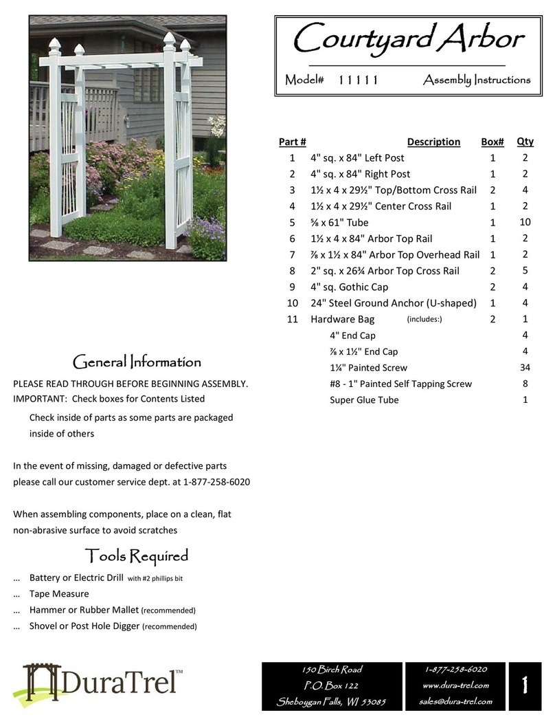 Dura Trel Courtyard Arbor 11111 User manual